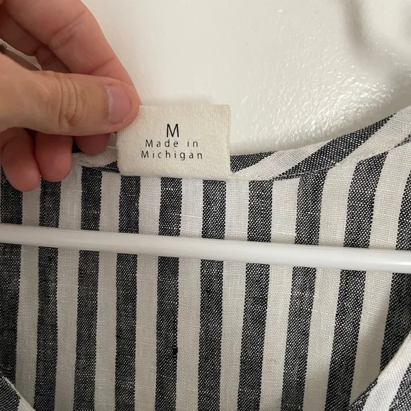 Conscious Clothing Linen Striped Sleeveless Dress - Picture 4 of 5